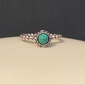 Unique Pandora Dec Turquoise Birthday Bloom Ring
